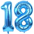 Balão TONIFUL Foil Mylar Big Number 18 azul 40 cm para festa Balão TONIFUL Foil Mylar Big Number 18 azul 40 cm para festa