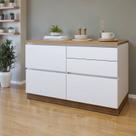 Balcão 1 Porta 4 Gavetas com Rodapé 120cm 100% Mdf Rainha