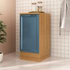 Balcão 1 Porta 41cm com Tampo Soho CabeCasa MadeiraOriginals Freijó/Azul