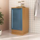 Balcão 1 Porta 41cm com Tampo Soho CabeCasa MadeiraOriginals Freijó/Azul Freijó/Azul