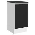 Balcão 100% Mdf 40 Cm 1 Porta Branco/preto Balcão 100% Mdf 40 Cm 1 Porta Branco/preto