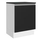 Balcão 100% Mdf 60 Cm 1 Porta Branco/preto