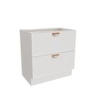 Balcão 2 Gavetões 80cm sem Tampo Arizona CabeCasa MadeiraOriginals Branco/Cobre