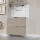 Balcão 2 Gavetões, Gaveta Auxiliar e Puxador 150cm Ipanema CabeCasa MadeiraOriginals Fendi Trama/Branco