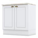Balcão 2 Portas 80cm Americana Branco com Tampo Cooktop Calcare - Móveis Henn Balcão 2 Portas 80cm Americana Branco com Tampo Cooktop Calcare - Móveis Henn