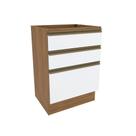 Balcão 3 Gavetas Kappesberg Celeste Nogueira-branco 60cm Balcão 3 Gavetas Kappesberg Celeste Nogueira-branco 60cm