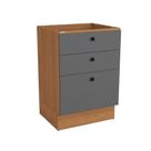 Balcão 3 Gavetas Kappesberg Pixel Canela/Cinza Sagrado 60cm