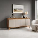 Balcão 4 Portas Aparador Off White Buffet Moderno Repleta