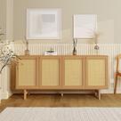Balcão 4 Portas Rattan Magna CabeCasa MadeiraOriginals Mel
