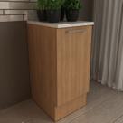Balcão 40cm com 1 Porta 1 Prateleira Tampo e Rodapé Cz