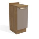 Balcão 40cm com Tampo 1 Porta Botanic Kappesberg - Nogueira/Fendi