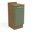 Balcão 40cm com Tampo 1 Porta Botanic Kappesberg - Nogueira/Verde Oliva