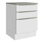 Balcão 60Cm 3GVT Branco/Branco Veludo Lux Madesa Branco Balcão 60Cm 3GVT Branco/Branco Veludo Lux Madesa Branco