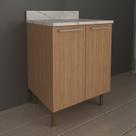 Balcão 60cm com 2 Portas 1 Prateleira e Tampo Cz