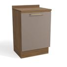 Balcão 60cm com Tampo 1 Porta Botanic Kappesberg - Nogueira/Fendi