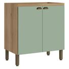 Balcão 80 cm 2 Portas Finesse sem Tampo Capuccino Menta - THB