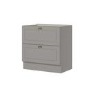 Balcão 80cm com 02 Gavetas Cozinha Americana C371 Cinza - Henn