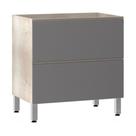 Balcão 80cm Misto Basculante Luci Legno Crem e Cinza Puro