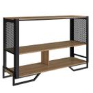 Balcão Aparador 2 Prateleiras 134x40x85cm Estilo Industrial Telado Preto Mel P1021 Balcão Aparador 2 Prateleiras 134x40x85cm Estilo Industrial Telado Preto Mel P1021