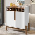 Balcão Aparador Bar 75cm com Adega Apollo Branco/Cedro C14 - Mpozenato