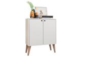 Balcão Aparador Buffe Retro 2Pts Branco Equador Bela Casa