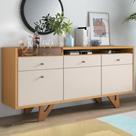 Balcão Aparador Buffet 2 Portas Sollare Off White/Cinamomo - HB Móveis