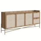 Balcão Aparador Buffet 3 Portas Pé Metal Arlo A10 Hanover/Dourado - Mpozenato