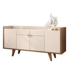 Balcão Aparador Buffet 4 Portas Sinfonia H01 Castanho/Off - Mpozenato