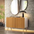 Balcão Aparador Buffet Bela Off White / Cinamomo - Bela Móveis