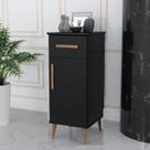 Balcão / aparador romn. 1 porta + 1 gaveta pés retrô para bebedouro / recepção / cozinha cor preto fosco