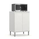 Balcão / Armário / Bancada Para Microondas 2 Portas Sem Puxadores Externos Com Prateleira Interna Com Amplo Espaço Para Objetos Cor Branco Balcão / Armário / Bancada Para Microondas 2 Portas Sem Puxadores Externos Com Prateleira Interna Com Amplo Espaço Para Objetos Cor Branco