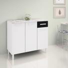 Balcão Armário Cozinha Área Serviço Multiuso Branco/Preto Balcão Armário Cozinha Área Serviço Multiuso Branco/Preto