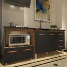 Balcão Armário Cozinha Gabinete de Pia 120 cm Bruna e Balcão para Fogão Cooktop 4 Bocas e Forno Evelyn Savana Preto Balcão Armário Cozinha Gabinete de Pia 120 cm Bruna e Balcão para Fogão Cooktop 4 Bocas e Forno Evelyn Savana Preto
