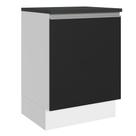 Balcão Armário de Cozinha 100% MDF 60 cm 1 Porta Branco/Preto Acordes Madesa
