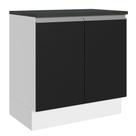 Balcão Armário de Cozinha 100% MDF 80 cm 2 Portas Branco/Preto Acordes Madesa Balcão Armário de Cozinha 100% MDF 80 cm 2 Portas Branco/Preto Acordes Madesa