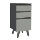 Balcão Armário de Cozinha 40 cm 3 Gavetas Com Pés Cinza Nice Madesa