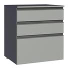 Balcão Armário de Cozinha 60 cm 3 Gavetas Suspenso Cinza Nice Madesa