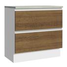 Balcão Armário de Cozinha 80 cm 2 Gavetas Branco/Rustic Glamy Madesa Balcão Armário de Cozinha 80 cm 2 Gavetas Branco/Rustic Glamy Madesa