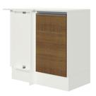Balcão Armário de Cozinha de Canto 100% MDF com Tampo 1 Porta Branco/Rustic Smart Madesa Balcão Armário de Cozinha de Canto 100% MDF com Tampo 1 Porta Branco/Rustic Smart Madesa