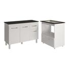 Balcão Armário Gabinete Aline 118 Cm Branco Com Tampo Preto E Balcão Evelyn Para Cooktop 5 Bocas Branco Balcão Armário Gabinete Aline 118 Cm Branco Com Tampo Preto E Balcão Evelyn Para Cooktop 5 Bocas Branco