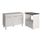 Balcão Armário Gabinete Aline 118 Cm Com Tampo Tampão E Balcão Evelyn Para Cooktop 5 Bocas Branco Balcão Armário Gabinete Aline 118 Cm Com Tampo Tampão E Balcão Evelyn Para Cooktop 5 Bocas Branco