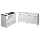 Balcão Armário Gabinete De Pia 150 Cm Deise E Balcão Alana Para Fogão Cooktop 4 Bocas E Forno Elétrico Branco Balcão Armário Gabinete De Pia 150 Cm Deise E Balcão Alana Para Fogão Cooktop 4 Bocas E Forno Elétrico Branco
