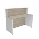 Balcão Atendimento Recepção Consultório 120x60cm Bege/Carvalho/Branco