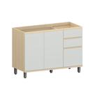 Balcão Aura 120cm com 2 Portas e 3 Gavetas Modulado