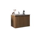 Balcão Banheiro Barra 60cm MDF com Cuba Ripado