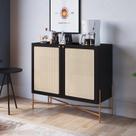 Balcão Bar 2 Portas 93 Cm Palhinha Pé Metal Oslo