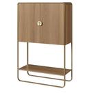 Balcão Bar Orgânico Luna Artesano 90 cm (larg) em MDP Hanover Quatro Portas Base Metal Dourado