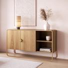 Balcão Buffet 135cm 2 Portas Orgânico Pé Metal Luna