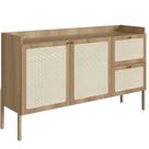 Balcão Buffet 139cm Com Pés De Madeira Oslo - Hanover