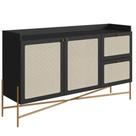 Balcão Buffet 139cm Pés Metálicos Oslo - Nero